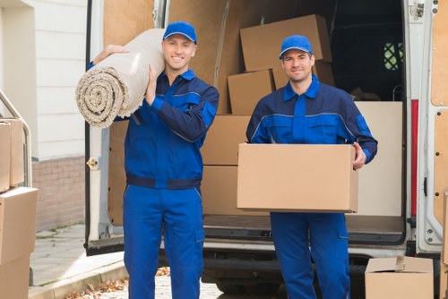 Commercial moving team planning an office relocation in Stockwell