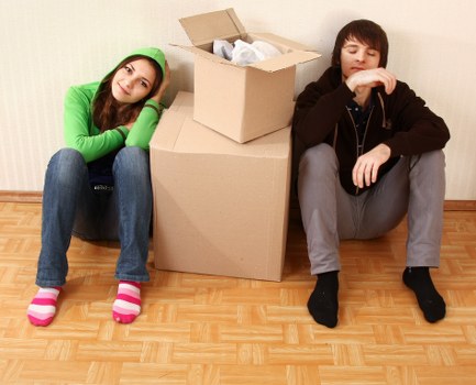 Prepared moving boxes and essentials for a Stockwell home move