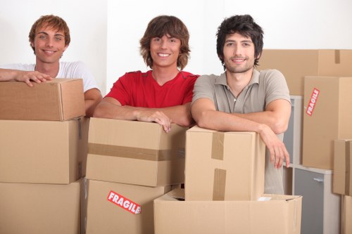 Moving boxes and household items during a local Stockwell relocation