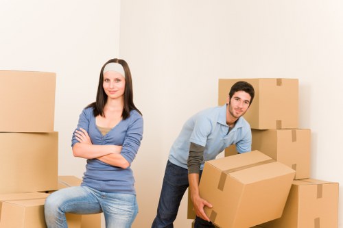 Professional movers loading belongings for a relocation in Stockwell