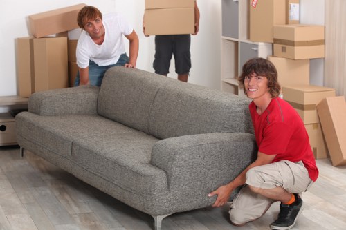 Commercial moving team supporting a Stockwell office transfer