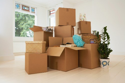 Careful moving of boxes and furniture in a Stockwell residential street