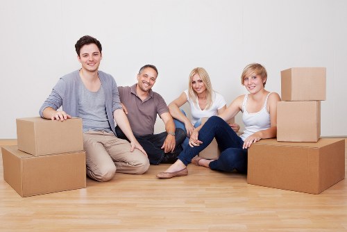 Business furniture, files, and equipment prepared for a Stockwell office move