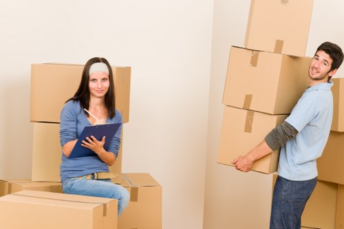 Careful wrapping and boxing of fragile household items
